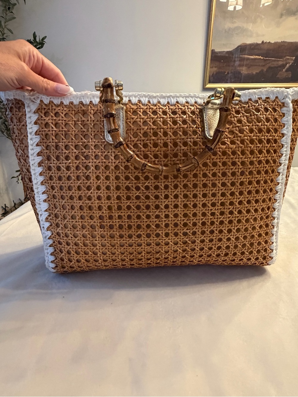 EUC! Lilly Pulitzer Greydon Cane Tote - Picture 7 of 16